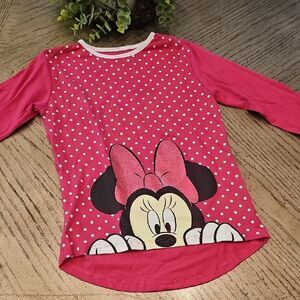 Disney Minnie Mouse Long Sleeve Pj Top Size M